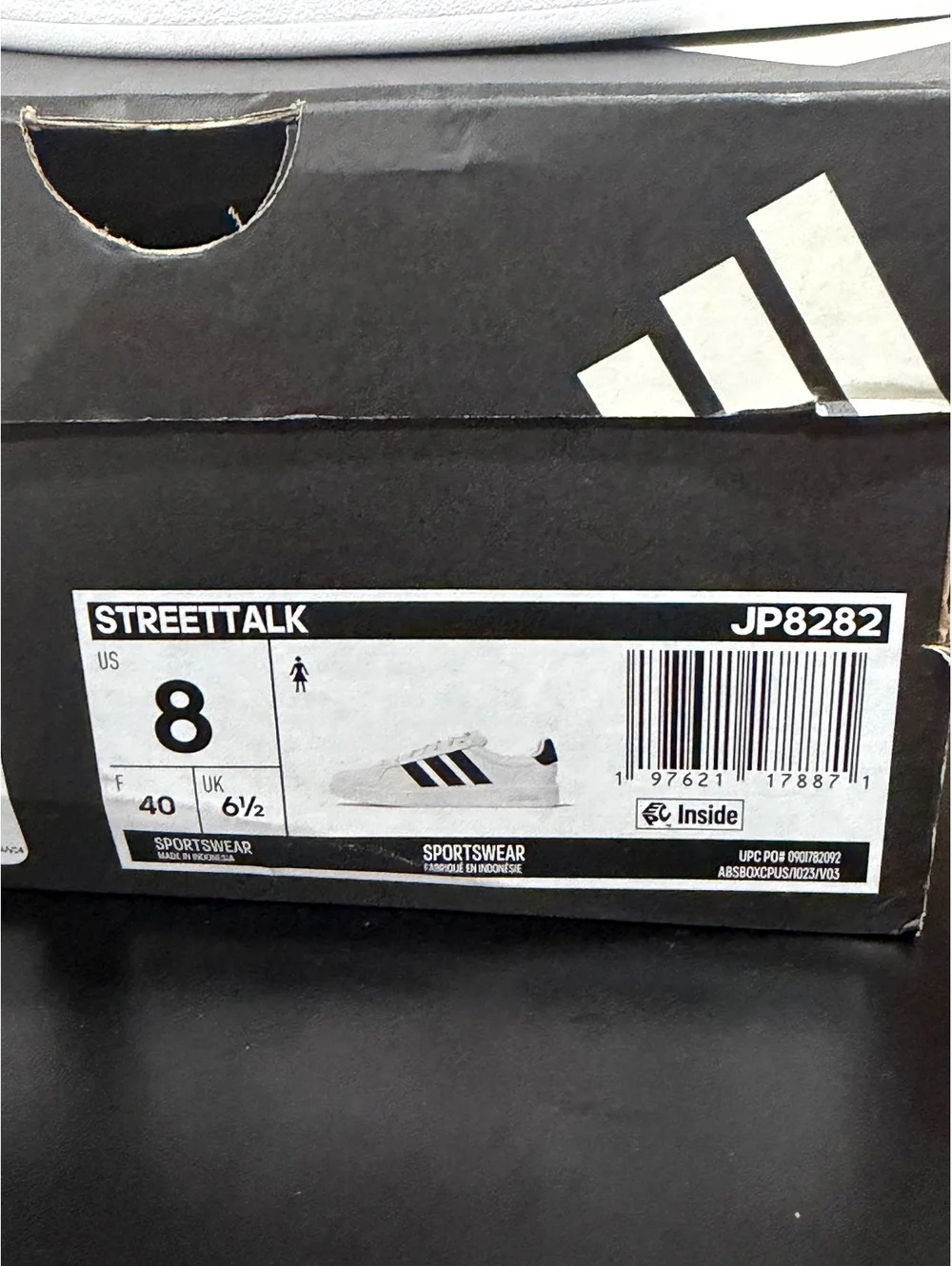 Size 8 - Adidas Women’s StreetTalk “White Black”